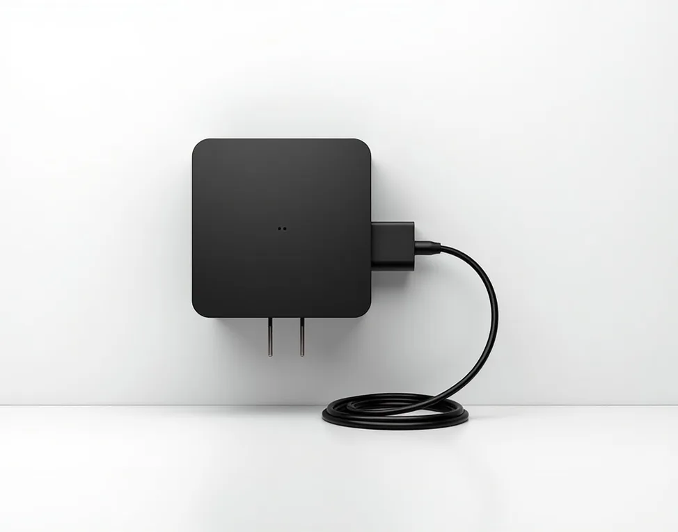 Elegant matte black tempered glass wallbox charger with integrated cable